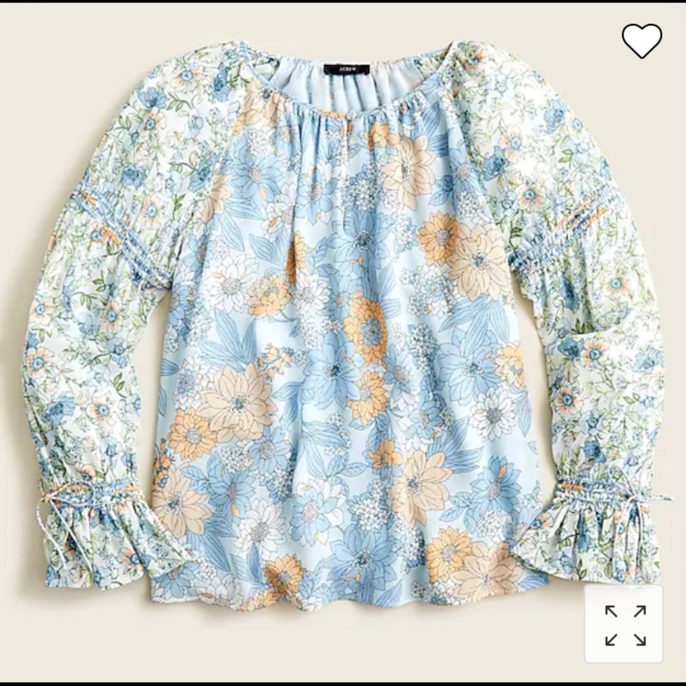 J Crew Blue Floral Top